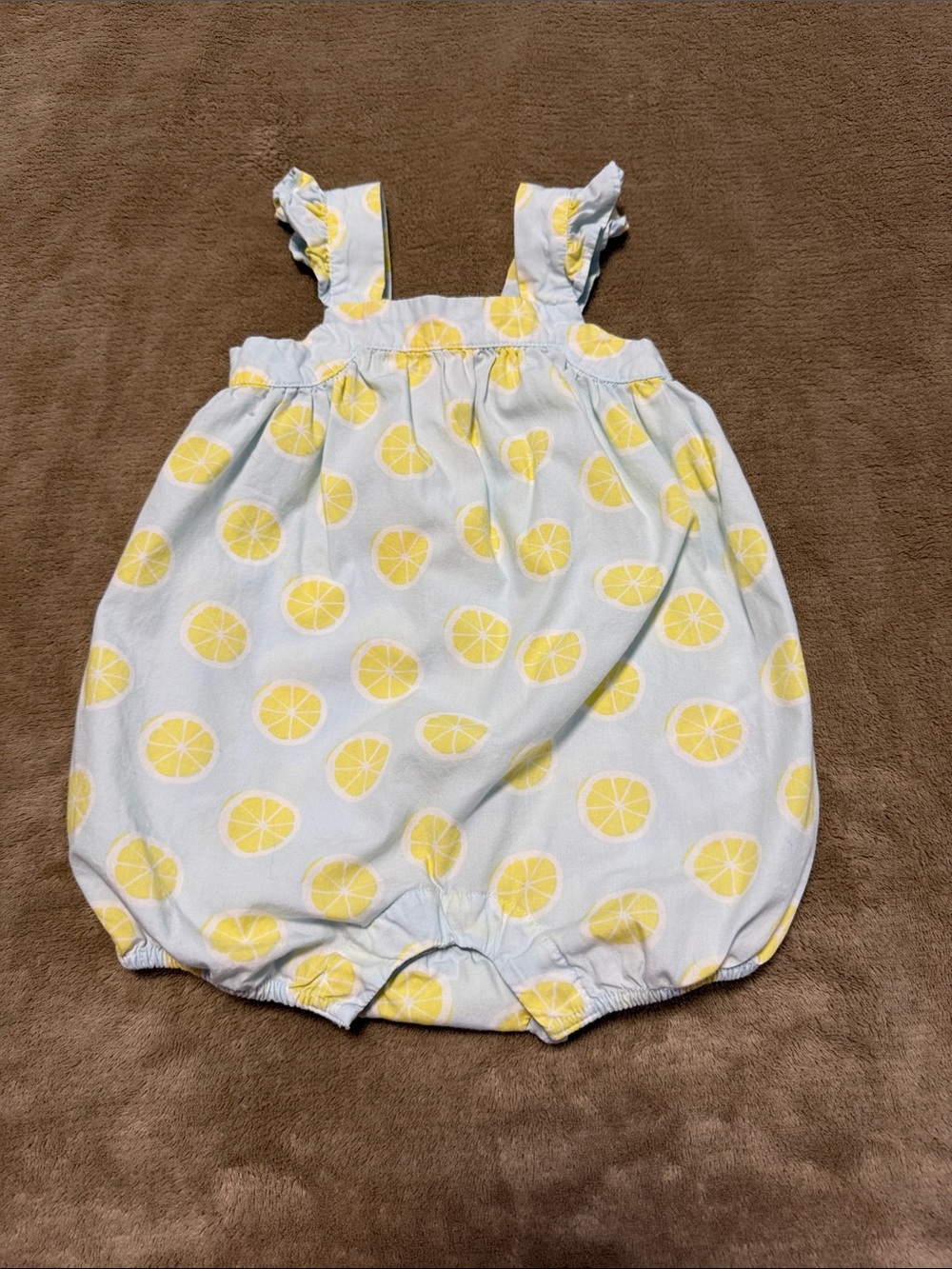 Baby Gap Cottagecore Summer Lemon Print Cotton Bubble Romper Onesie 3/6months